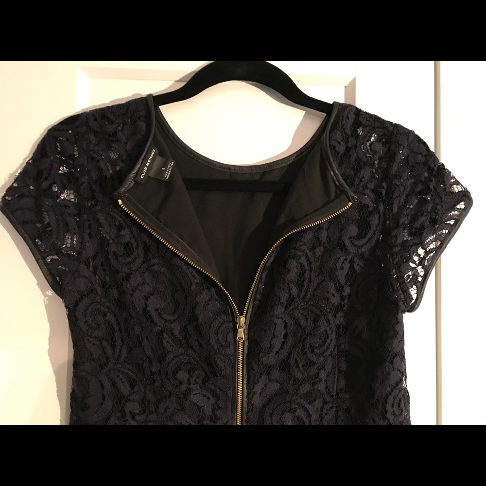 Club Monaco navy blue lace cocktail dress